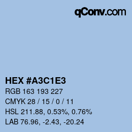 カラーコード: HEX #A3C1E3 | qconv.com