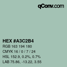 カラーコード: HEX #A3C2B4 | qconv.com