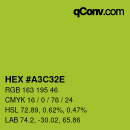 Color code: HEX #A3C32E | qconv.com
