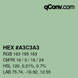 カラーコード: HEX #A3C3A3 | qconv.com