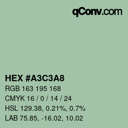 カラーコード: HEX #A3C3A8 | qconv.com