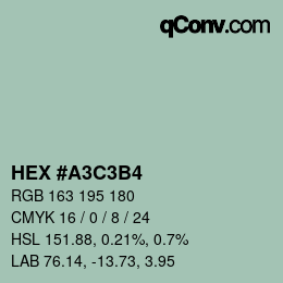 Color code: HEX #A3C3B4 | qconv.com