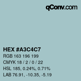 Color code: HEX #A3C4C7 | qconv.com