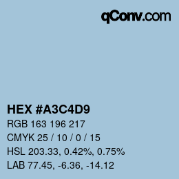 Code couleur: HEX #A3C4D9 | qconv.com