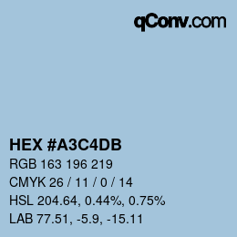 カラーコード: HEX #A3C4DB | qconv.com