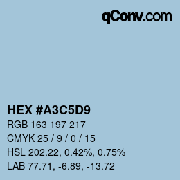 Color code: HEX #A3C5D9 | qconv.com