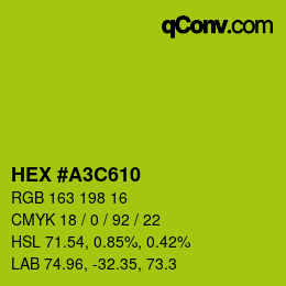 カラーコード: HEX #A3C610 | qconv.com