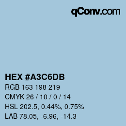 Color code: HEX #A3C6DB | qconv.com