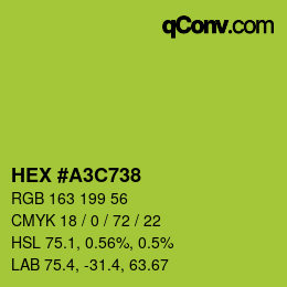 カラーコード: HEX #A3C738 | qconv.com