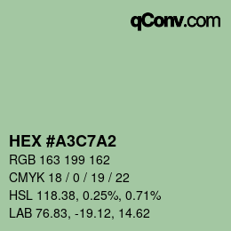 Color code: HEX #A3C7A2 | qconv.com