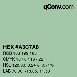 カラーコード: HEX #A3C7A8 | qconv.com