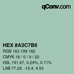 カラーコード: HEX #A3C7B6 | qconv.com
