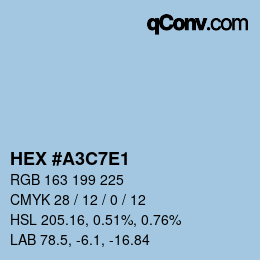 Color code: HEX #A3C7E1 | qconv.com