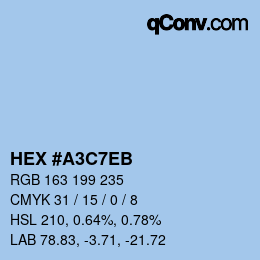 Color code: HEX #A3C7EB | qconv.com