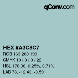 Color code: HEX #A3C8C7 | qconv.com