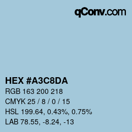 Color code: HEX #A3C8DA | qconv.com