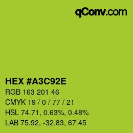 Farbcode: HEX #A3C92E | qconv.com