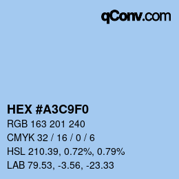 Color code: HEX #A3C9F0 | qconv.com