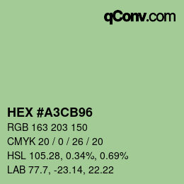 颜色代码: HEX #A3CB96 | qconv.com