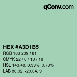 Color code: HEX #A3D1B5 | qconv.com