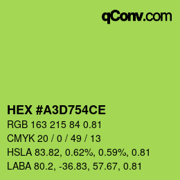 Farbcode: HEX #A3D754CE | qconv.com