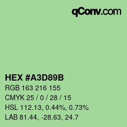 カラーコード: HEX #A3D89B | qconv.com