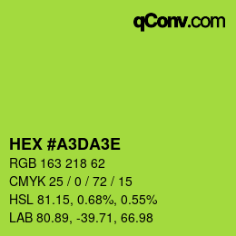 Code couleur: HEX #A3DA3E | qconv.com