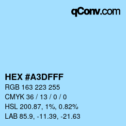 カラーコード: HEX #A3DFFF | qconv.com