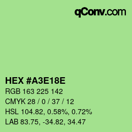 Código de color: HEX #A3E18E | qconv.com