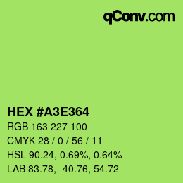 Color code: HEX #A3E364 | qconv.com