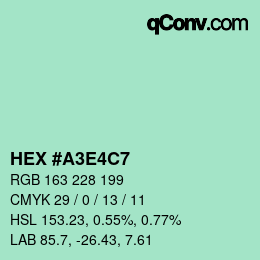 Color code: HEX #A3E4C7 | qconv.com