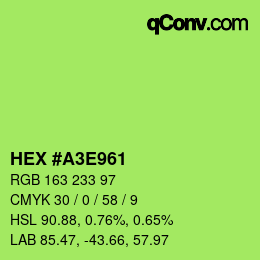 カラーコード: HEX #A3E961 | qconv.com