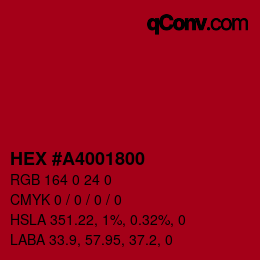 Color code: HEX #A4001800 | qconv.com