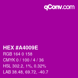 Color code: HEX #A4009E | qconv.com