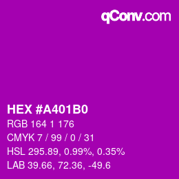 カラーコード: HEX #A401B0 | qconv.com