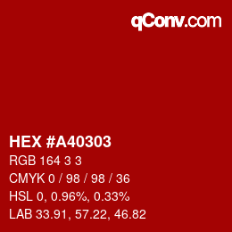 Color code: HEX #A40303 | qconv.com