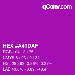 カラーコード: HEX #A40DAF | qconv.com