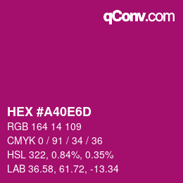 Color code: HEX #A40E6D | qconv.com