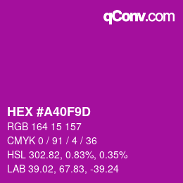 颜色代码: HEX #A40F9D | qconv.com