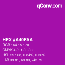 颜色代码: HEX #A40FAA | qconv.com