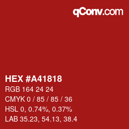Color code: HEX #A41818 | qconv.com