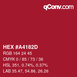 Color code: HEX #A4182D | qconv.com