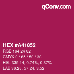 Color code: HEX #A41852 | qconv.com