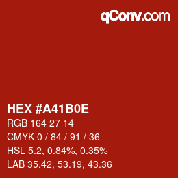 Color code: HEX #A41B0E | qconv.com
