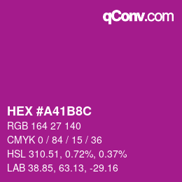 Color code: HEX #A41B8C | qconv.com