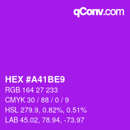 Color code: HEX #A41BE9 | qconv.com