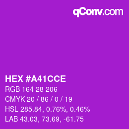 Color code: HEX #A41CCE | qconv.com