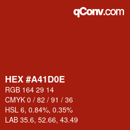 Color code: HEX #A41D0E | qconv.com