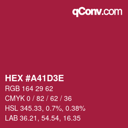Color code: HEX #A41D3E | qconv.com