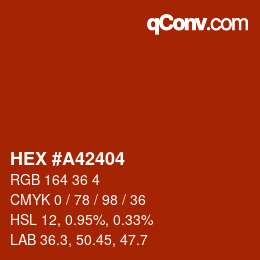 Color code: HEX #A42404 | qconv.com